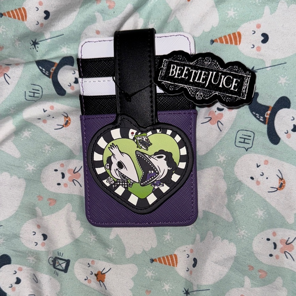 Beetlejuice Themed Card Holder - Black and Purple